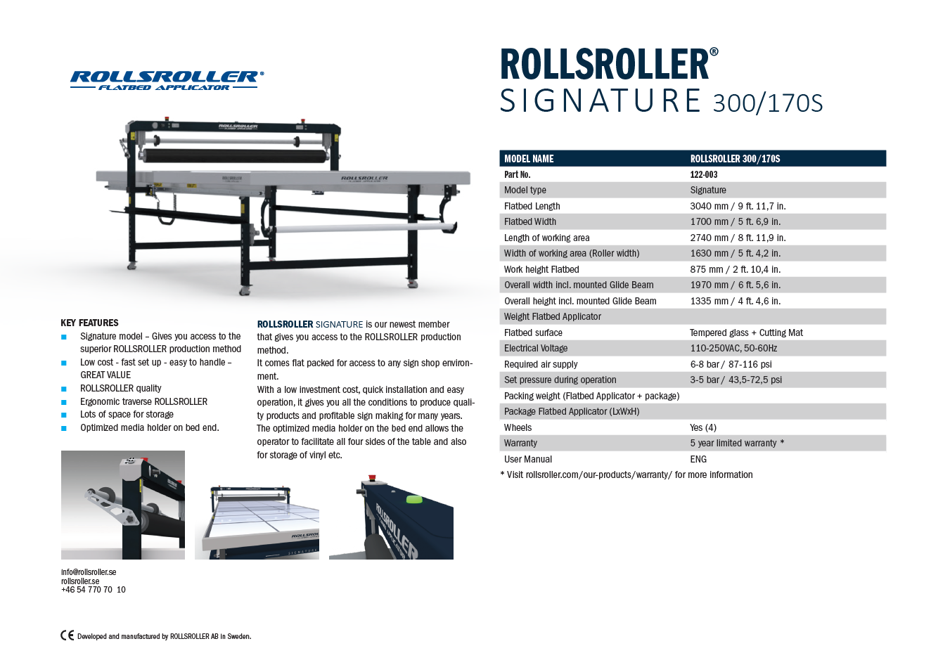 Demo machine - ROLLSROLLER 300/170 Signature