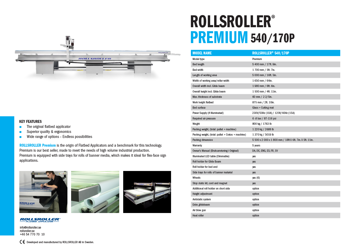 Demo machine - ROLLSROLLER 540/170P with electric height adjustment